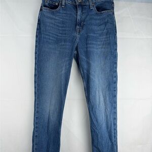 Aeropostale Mom Jeans Straight Leg Size 6 Waist Blue Med Wash